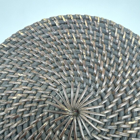 Woven Round Rattan Bag Wicker Straw Purse Crossbody Brown Tropical Boho - Picture 4 of 16